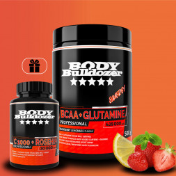 BCAA+Glutamine ENERGY 500 g + C 1000+Rosehip 30 kaps - BodyBulldozer