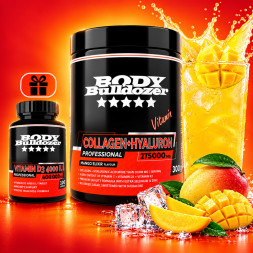 Collagen + Hyaluron Vitamin Professional 300 g + Vitamin D3 4000 IU - BodyBulldozer