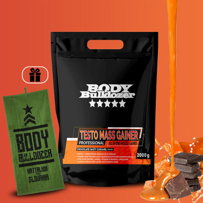 Testo Mass Gainer 2000 g + Uterák BATTALION zelený - BodyBulldozer